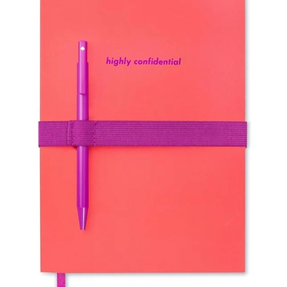 Kate Spade Highly Confidential Diary in Coral with Magenta Pen